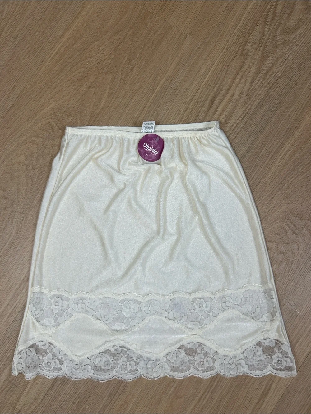 NWT Diphia Satin Lace Slip Mini Skirt S